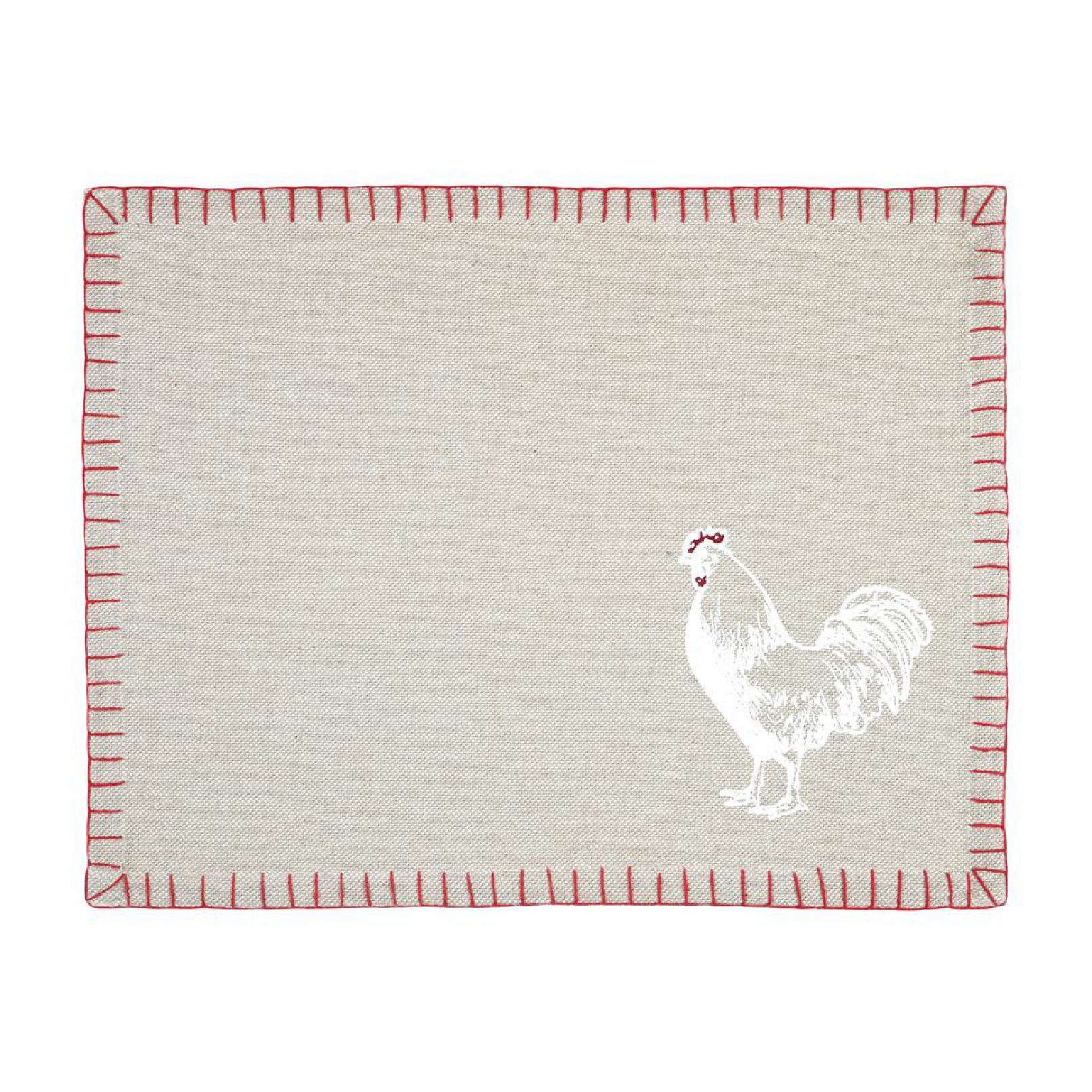 Set de table coq en coton - Naturel