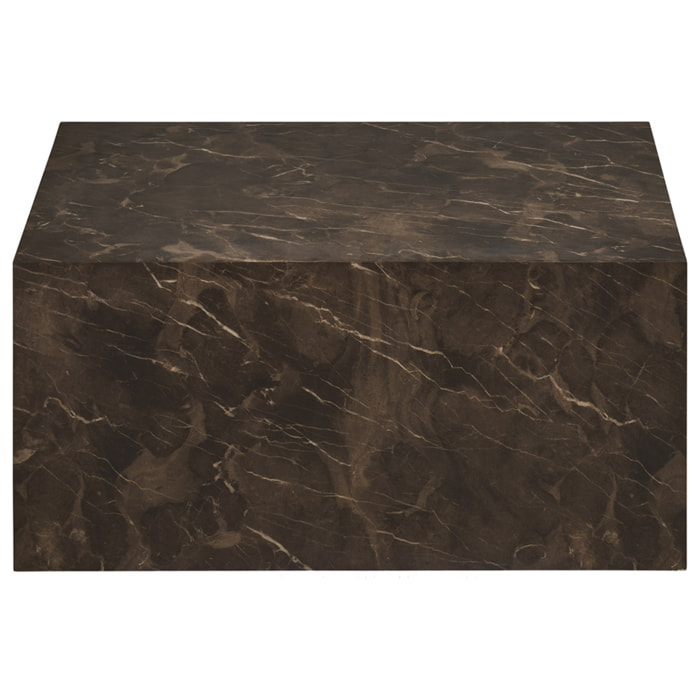 Pula - table basse - effet marbre - 80 cm - Marron