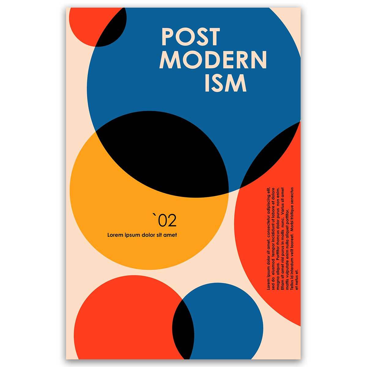 Tableau postmodernisme cercles graphiques modernes Toile imprimée