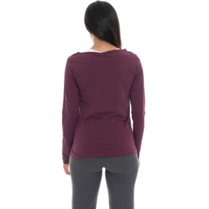 T-shirt donna a manica lunga con stampa Leone 1947 Never Without