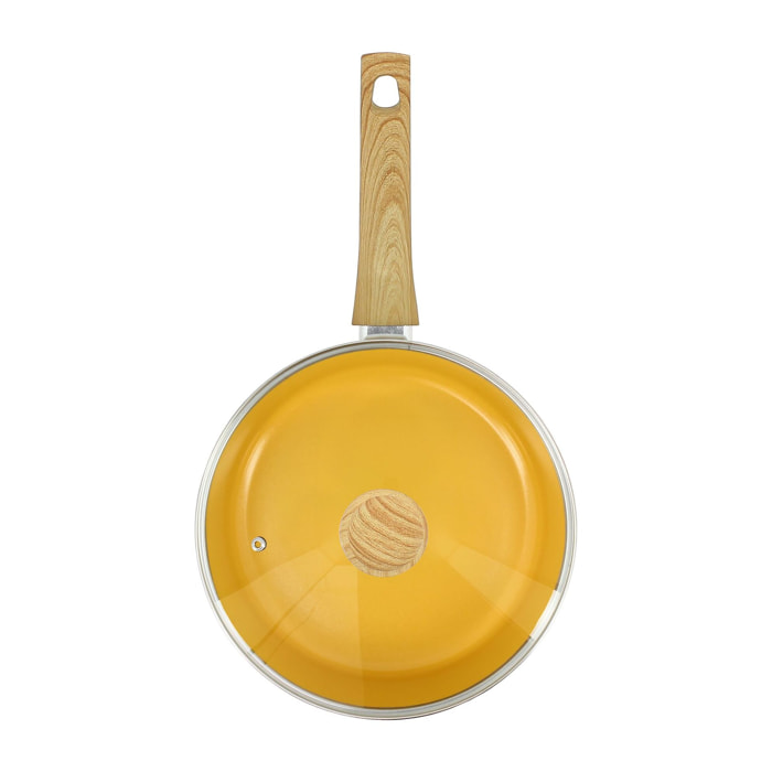 Sauteuse 24cm avec revêtement céramique jaune - tous feux COLORAMA