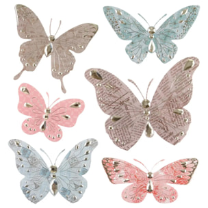 Lot de 6 stickers "Papillon" - 30x30 cm