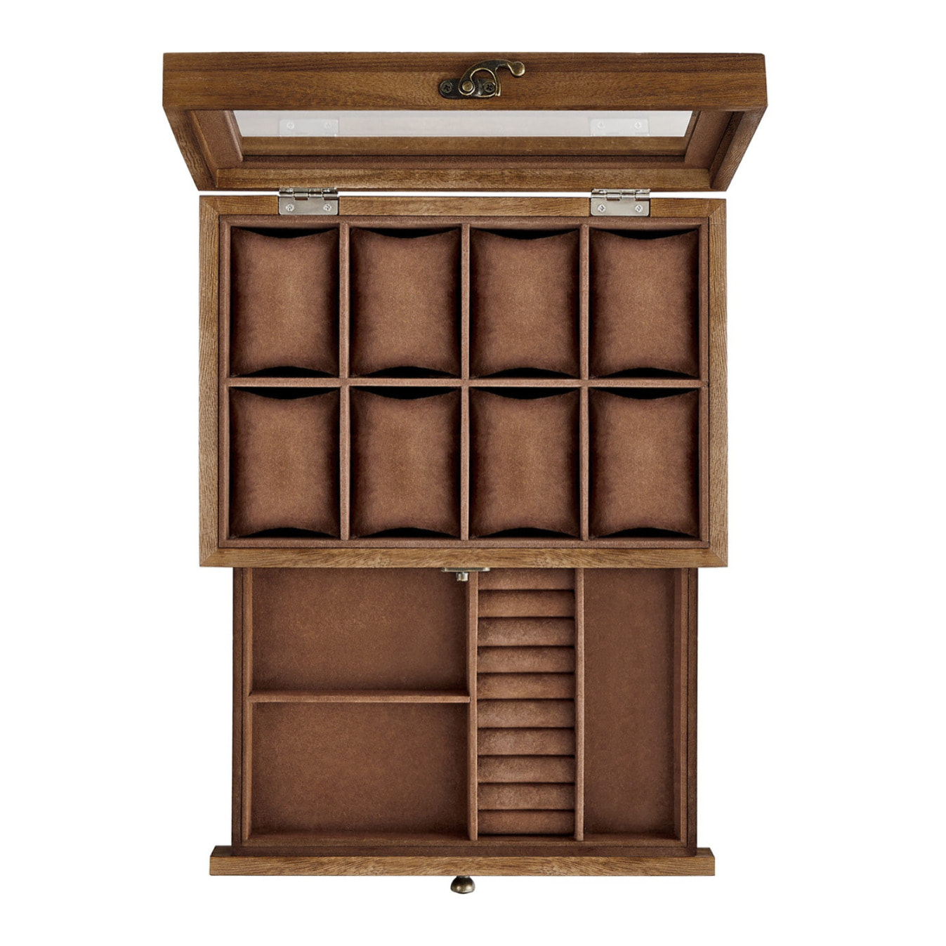 Cofanetto porta orologi e gioielli in legno di paulownia Noce