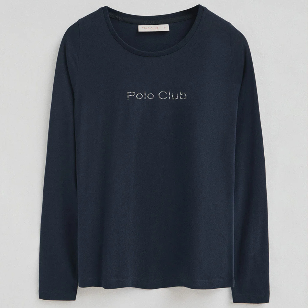Camiseta azul marino de manga larga con brillantes Polo Club
