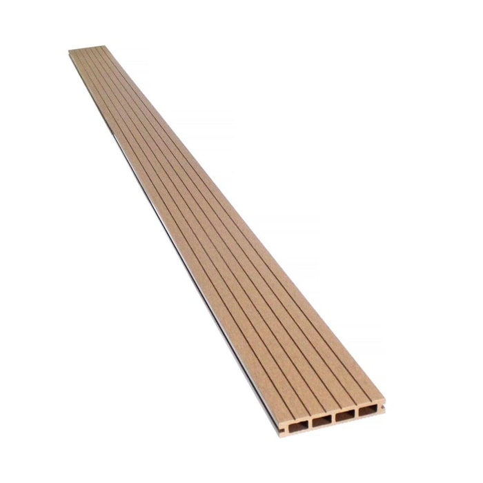 Lot de 3 lames de terrasse composite alvéolaires - Long: 2,4m - surface 1m² - Terracotta