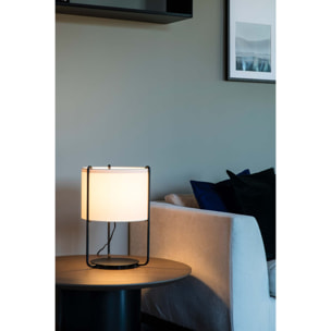 DRUM Lampe de table noire/beige