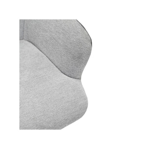 Fauteuil rotatif 180 en tissu soft avec accoudoirs - ODILE