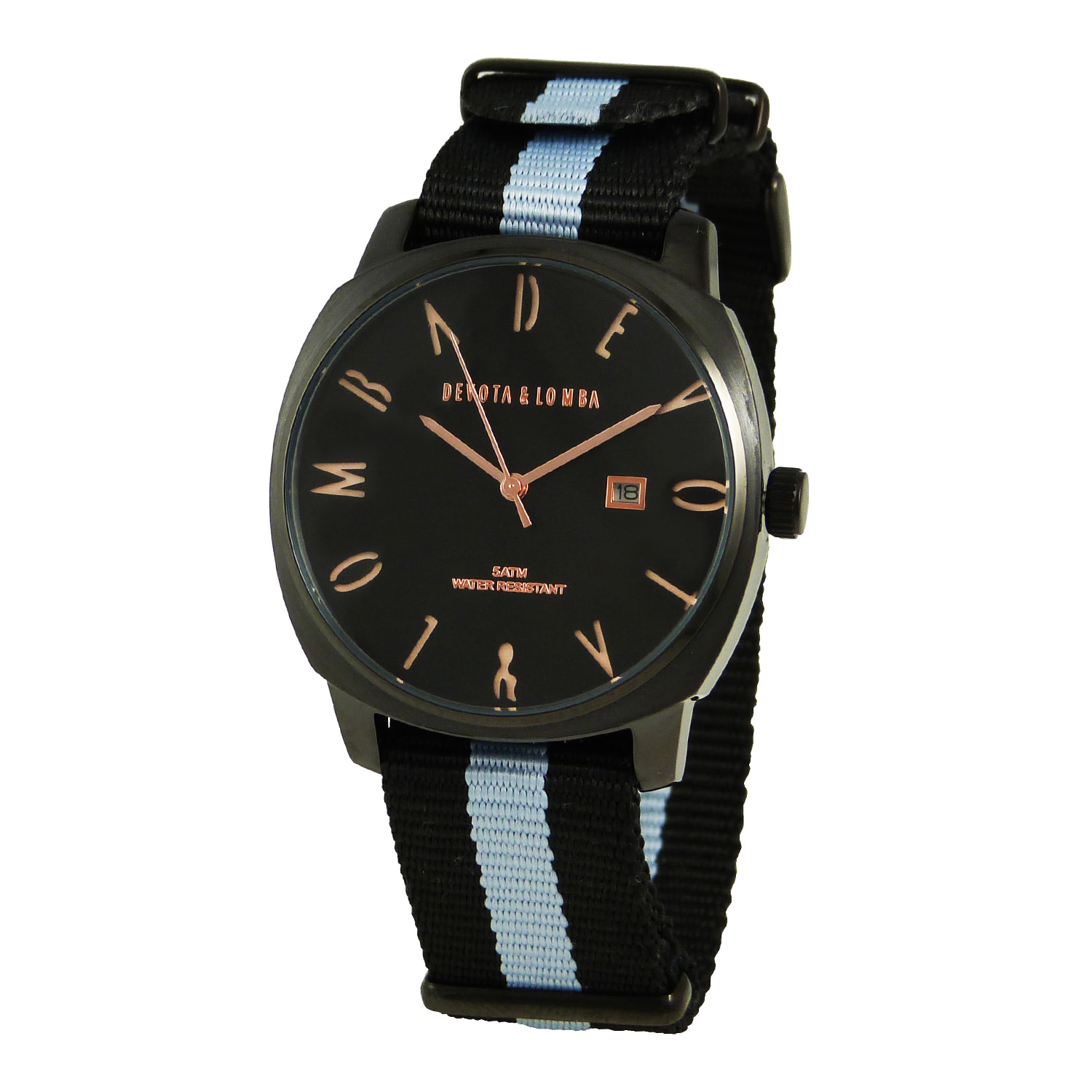 Reloj Devota & Lomba DL008MSPBKGR-04BLACK Mujer Analogico Cuarzo con Correa de Nylon