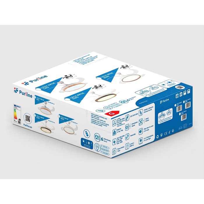 Ventilateur de plafond rétractable avec lumière LED et minuterie