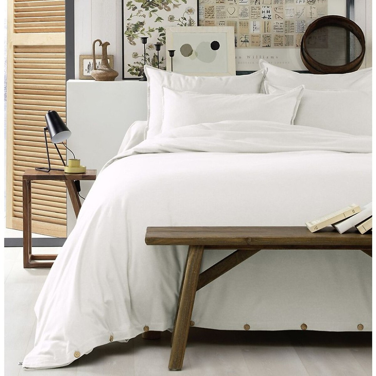 Housse de couette 100% flanelle blanc