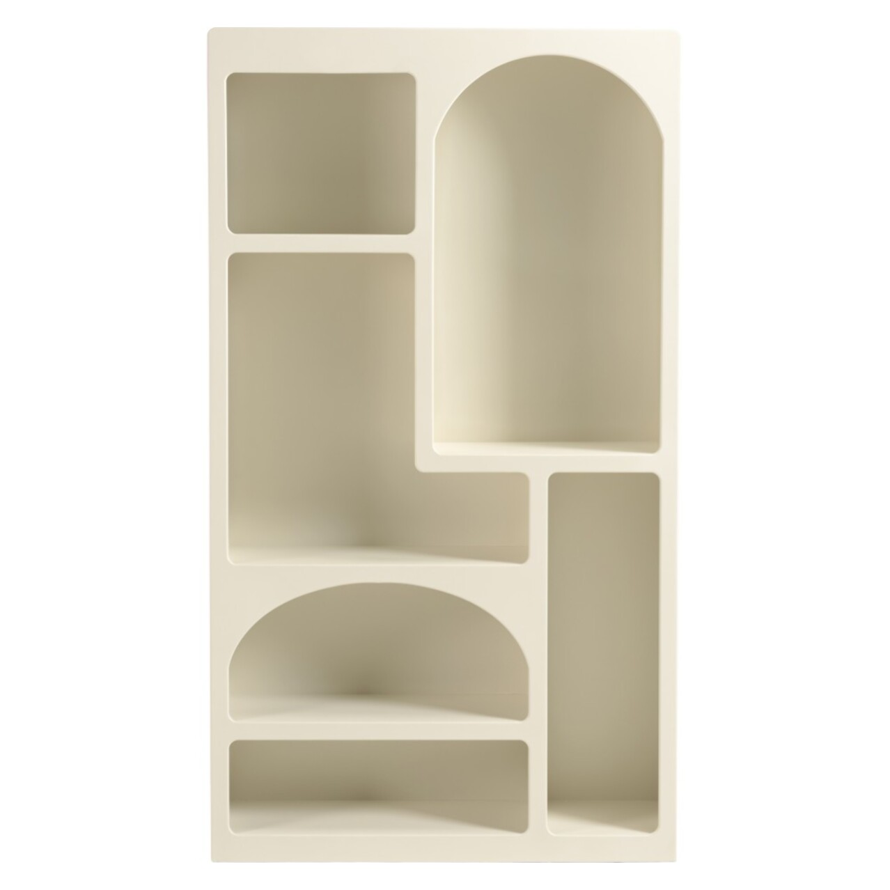 HELENA - Etagère 6 niches 100x26cm en bois peint couleur beige