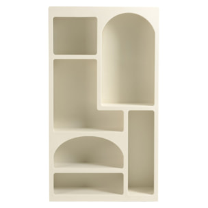 HELENA - Etagère 6 niches 100x26cm en bois peint couleur beige
