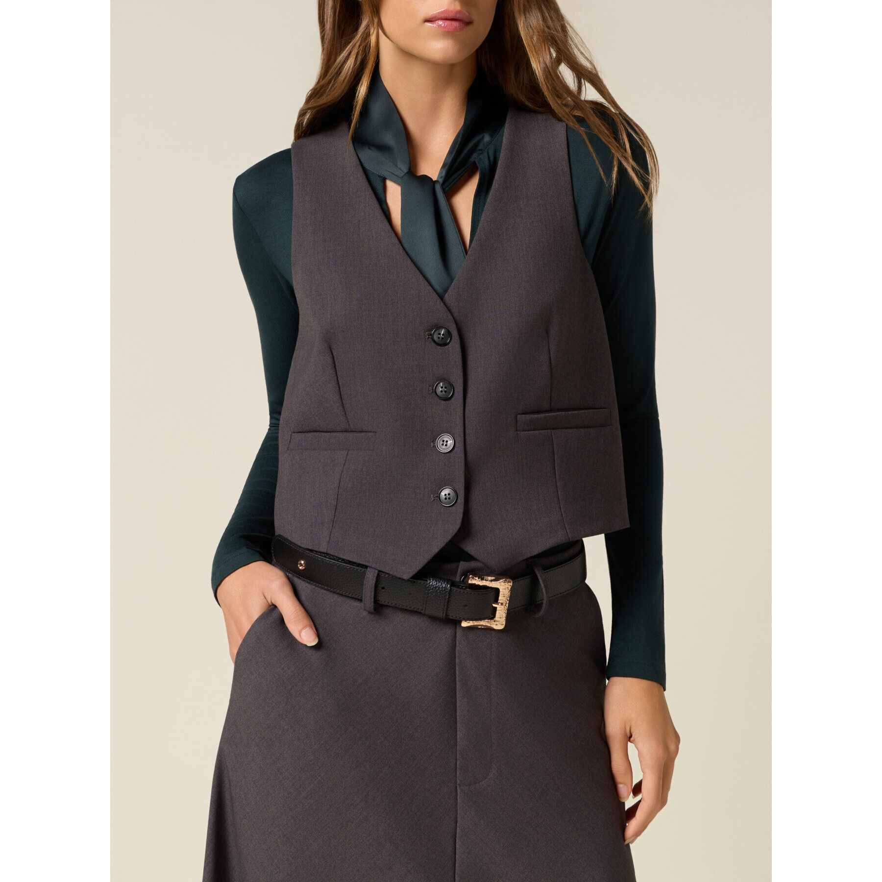 Oltre - Gilet in flanella - Grigio