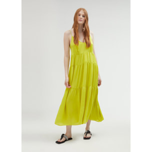 Vestito con spalline e volant