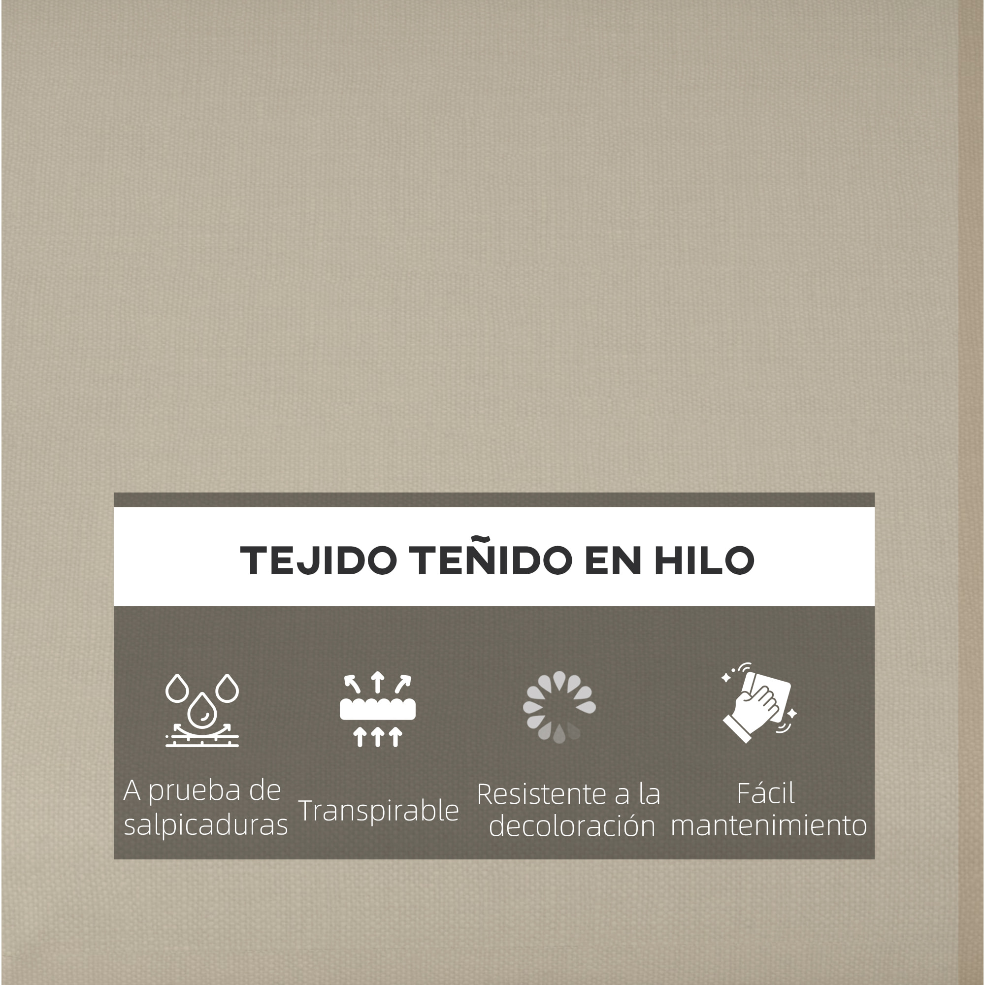 Conjunto de Cojines para Sillas de Comedor 47x47x7 cm Juego de 4 Piezas Cojines para Sillas de Jardín Impermeable y Protección UV 50+ para Interior y Exterior Beige