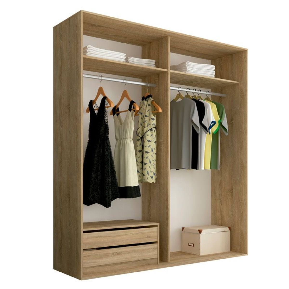 Armario de puertas correderas y gran capacidad en cambria y grafito 180x207,6 cm Uniq Cambria - Grafito