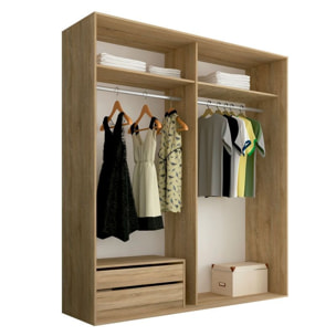 Armario de puertas correderas y gran capacidad en cambria y grafito 180x207,6 cm Uniq Cambria - Grafito