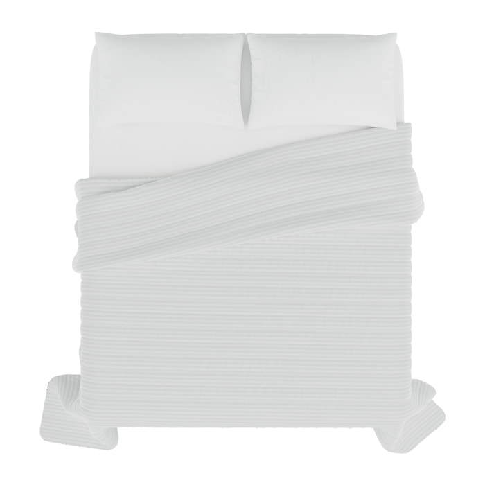 TRAPUNTINO ESTIVO 100gr SATIN STRIPES, Raso di Poliestere, Made in Italy - BIANCO