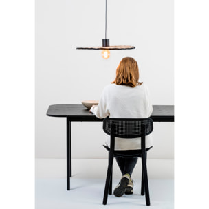 COSTAS 600 Lampe suspension noire/rotin