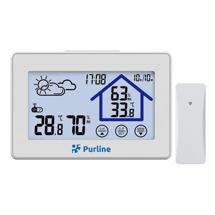 Station météo tactile avec hygromètre et capteur extérieur