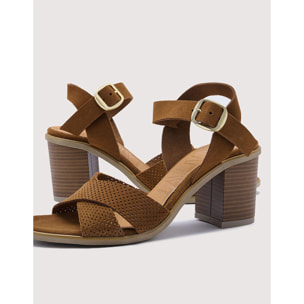 Sandalia Tacón Marrón Claro - Orsola