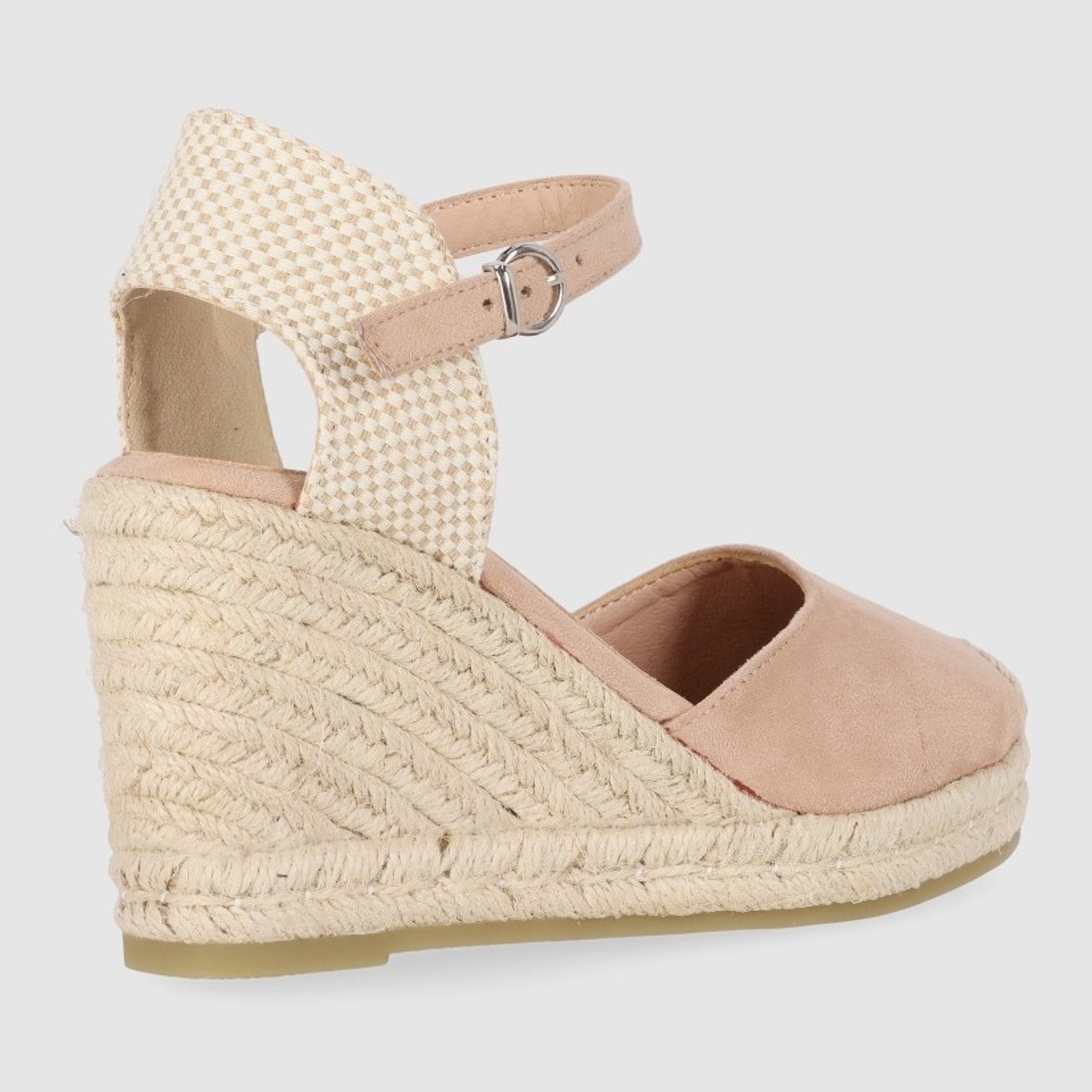 Sandalias de Tejido - Nude - Tacón: 8 cm