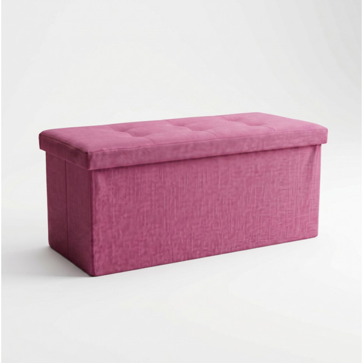 Pouf contenitore imbottito in tessuto con seduta lunga, panca multifunzione con spazio interno, ideale come poggiapiedi, seduta o contenitore, pratico e versatile per soggiorno, camera o ingresso, facile da pulire, dimensioni 76x34x34 cm