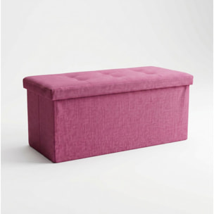 Pouf contenitore imbottito in tessuto con seduta lunga, panca multifunzione con spazio interno, ideale come poggiapiedi, seduta o contenitore, pratico e versatile per soggiorno, camera o ingresso, facile da pulire, dimensioni 76x34x34 cm