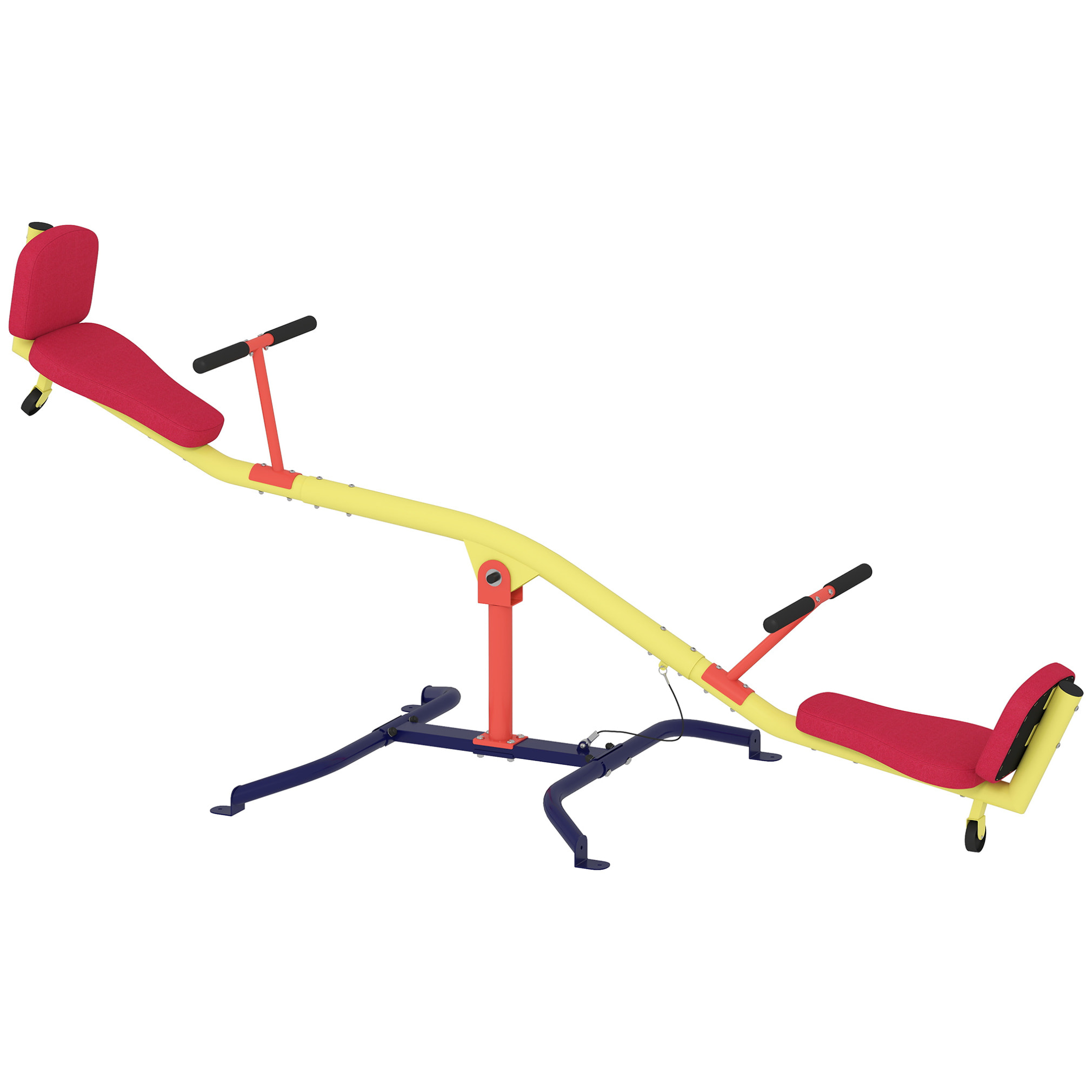 Trébuchet rotatif - sièges dossiers rembourrés - max. 200Kg - acier jaune