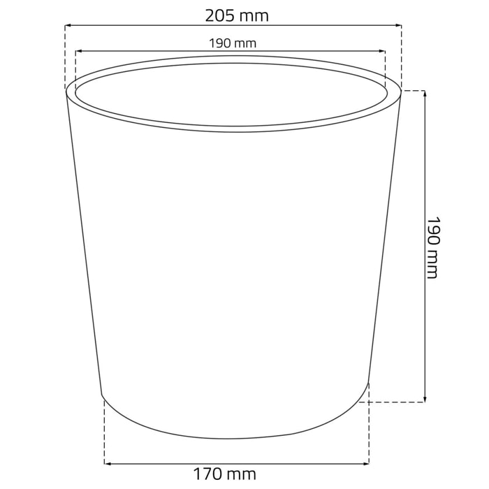 Maceta redonda 4,7 litros efecto Rattán con cubilete para plantar en color antracita