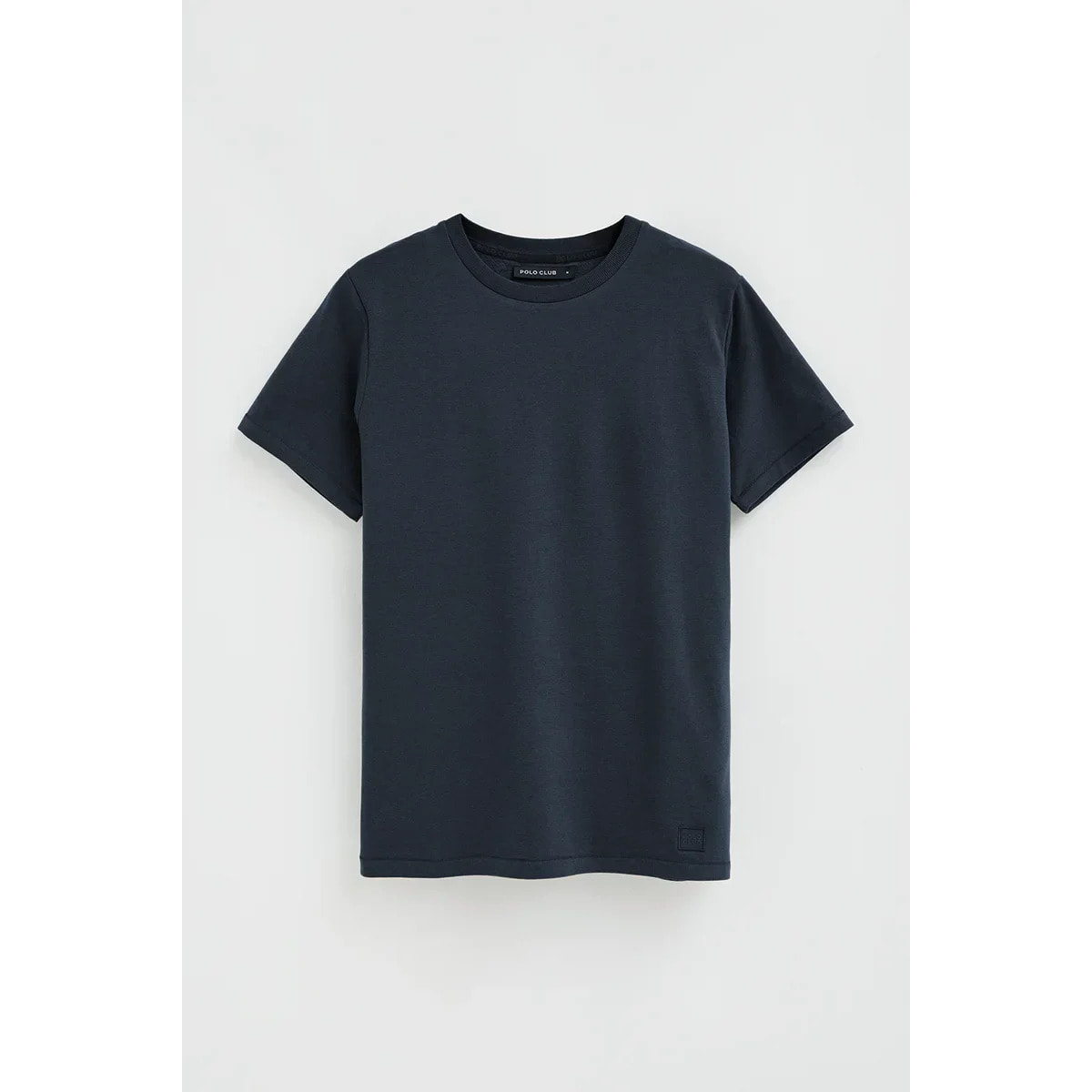 Camiseta azul marino de cuello redondo con parche Polo Club