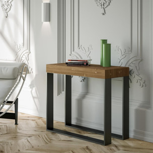 Console Extensible 90x40/190 cm Elettra Small Sapin Teinté cadre Anthracite