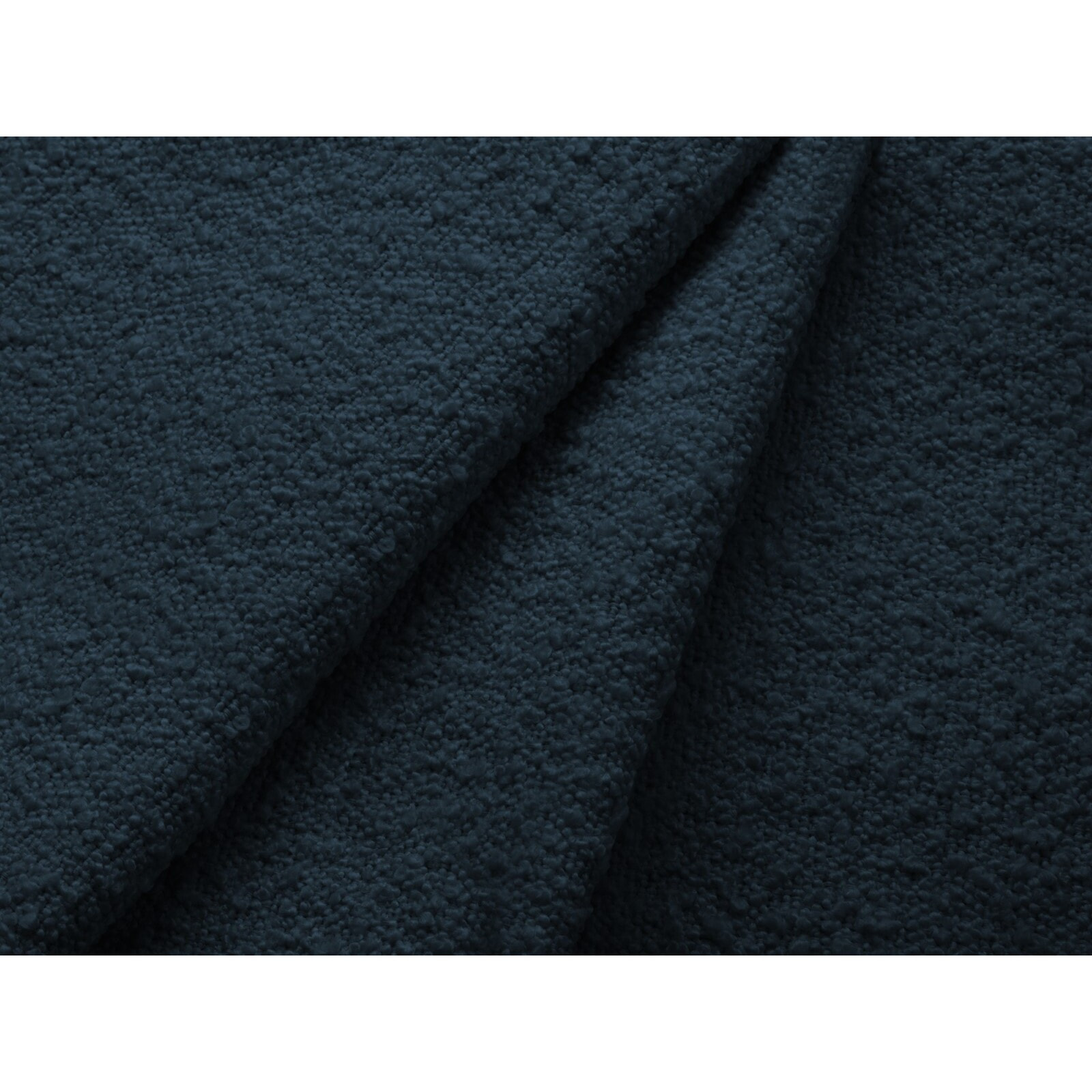 Lit coffre avec tête de lit "Valerie" 180x200cm en bouclé bleu foncé