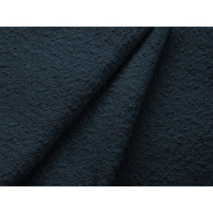 Lit coffre avec tête de lit "Valerie" 180x200cm en bouclé bleu foncé