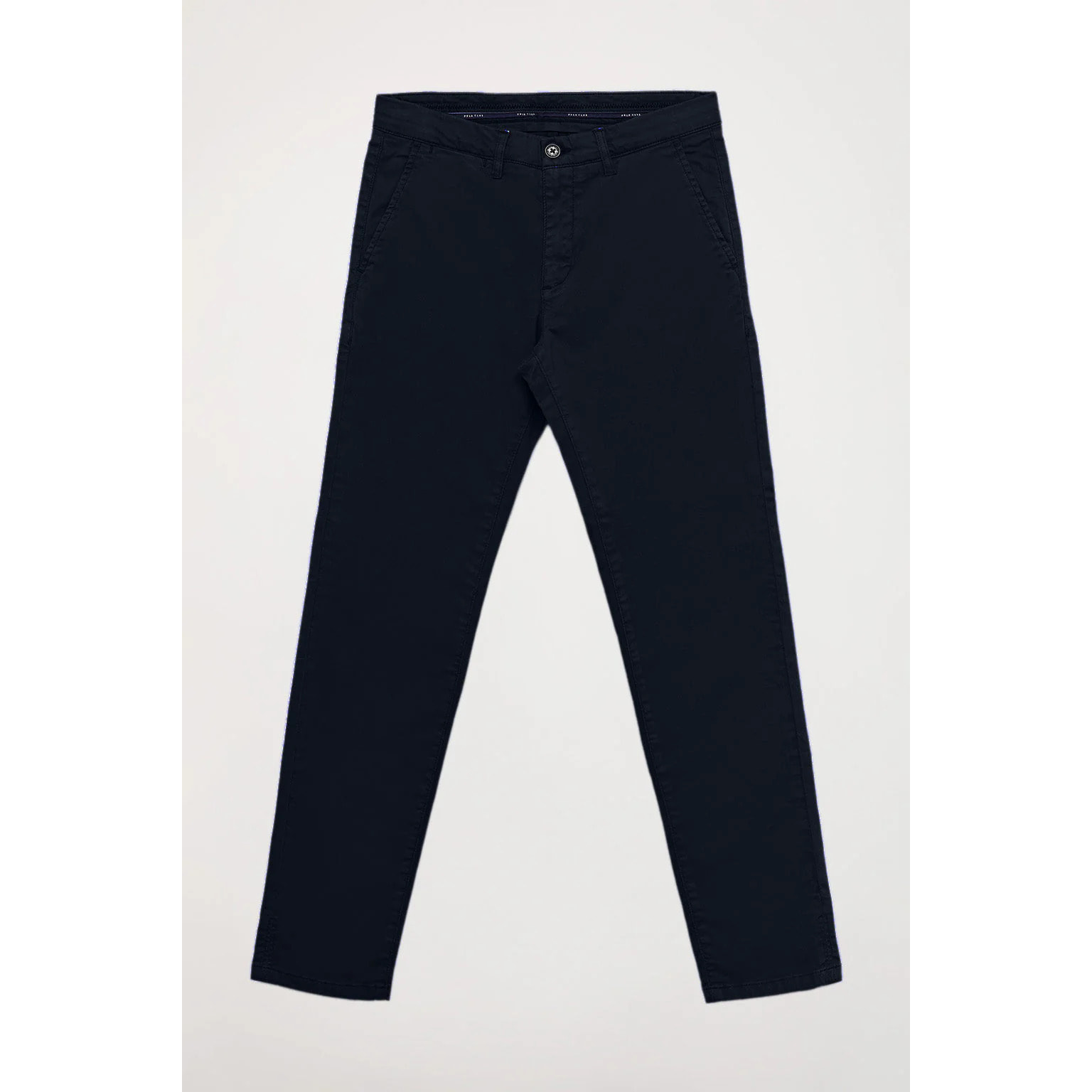 Pantaloni casual blu in cotone elasticizzato con particolari Polo Club