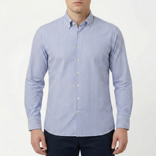 Camicia a righe collo francese