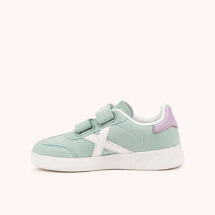 Zapatillas Infantiles Verde Agua con Velcro y Detalles Lila MUNICH MINI BARRU VCO 17