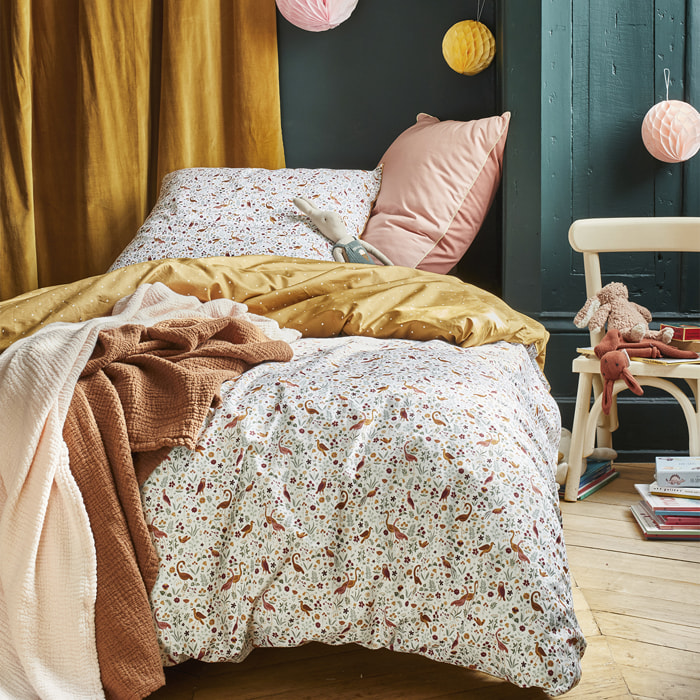 Parure de lit Housse de couette + taies carrées en coton, PARADE, Multicolore