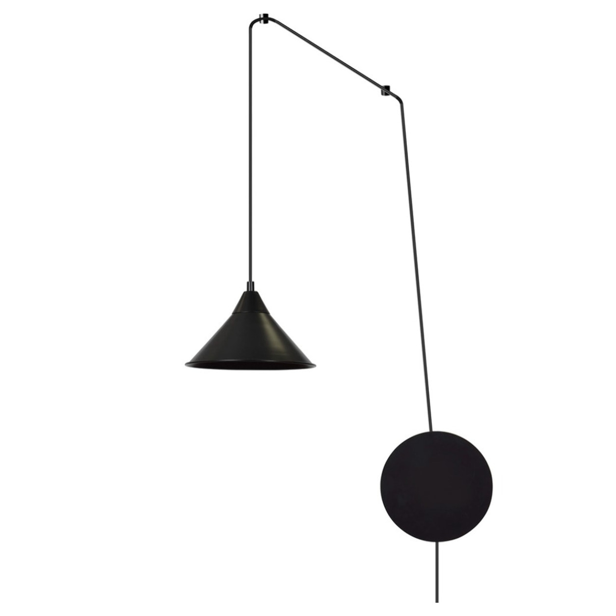 Lampada a parete ABRAMO in acciaio nero opaco