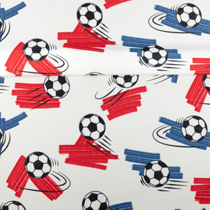 Rideau imprimé football tamisant - Blanc