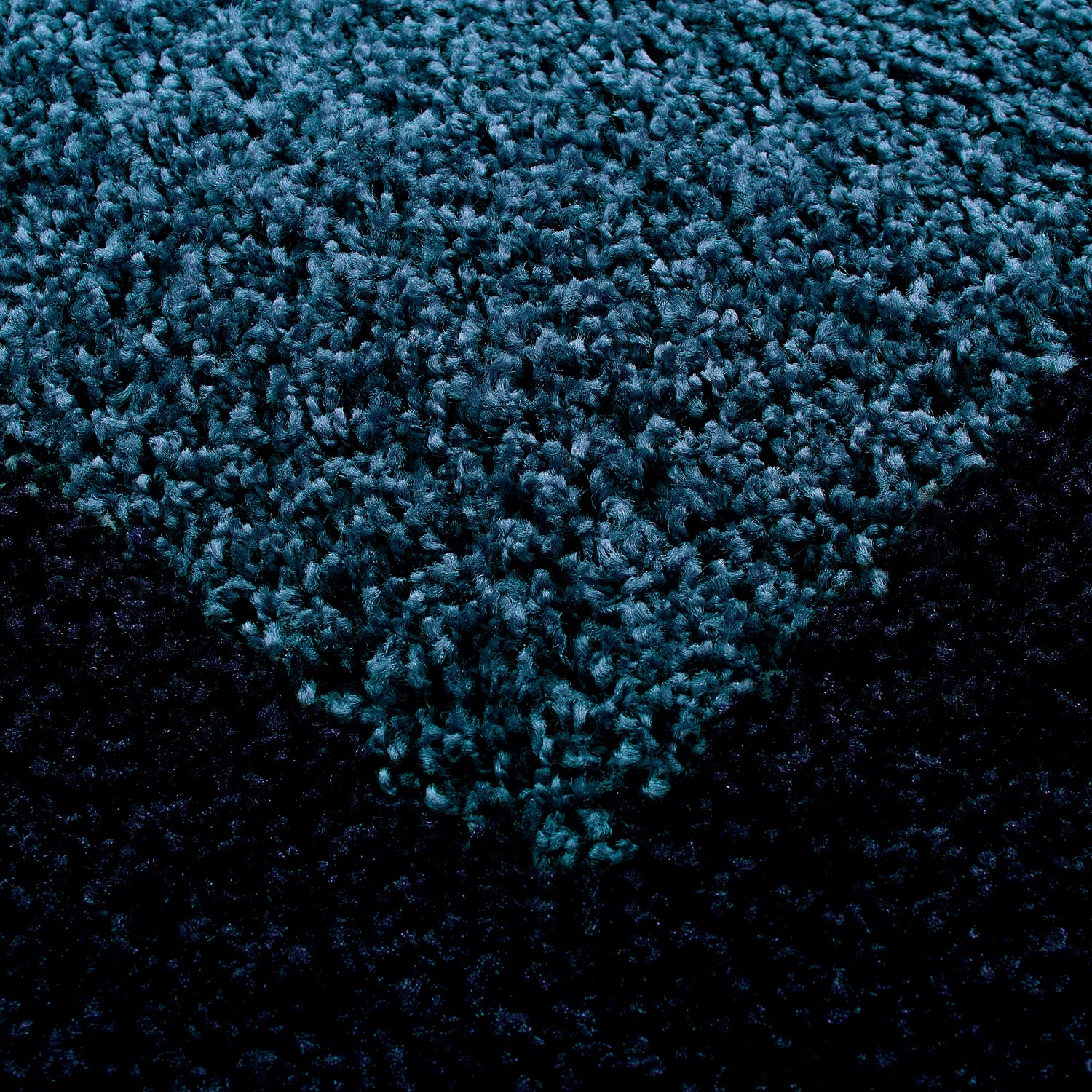 OTTA - Tapis shaggy à poils longs motif cadre Bleu marine