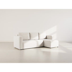 Canopy - canapé d'angle réversible 4 places convertible avec coffre en velours côtelé - Beige