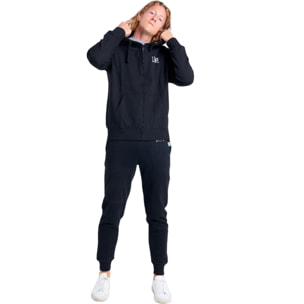 Chándal de invierno cepillado para hombre Leone Basic Vintage con capucha y cremallera