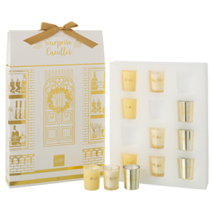 J-Line bougie parfumée Surprise Window - noir/or - 12 bougies