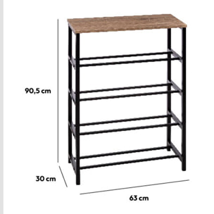 Range-chaussures console "Aliaj" effet chêne naturel