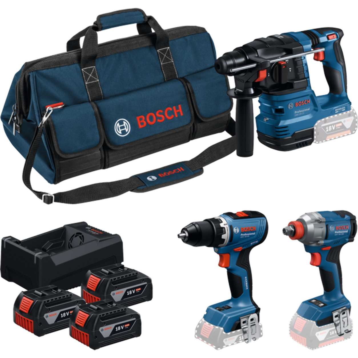 Combo Kit 3 outils 18 V GSR + GDX + GBH + Sac à outils - BOSCH - 0615A50093