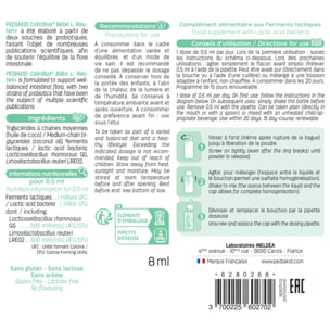 PEDIAKID - Colicillus Bébé - Suspension Huileuse à base de Lactobacillus Rhamnosus GG - Teneur Garantie 1 Milliard par Prise - Réduit les Contractions Abdominales - Goût Neutre - Lot de 3