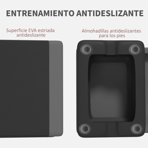 Step de Aeróbic, Step para Fitness Antideslizante, Altura Regulable 3 Niveles de 10,5/15,5/20,5 cm, Carga 250 kg, para Ejercicio en Casa, Gimnasio, 77x36x20,5 cm, Gris y Negro