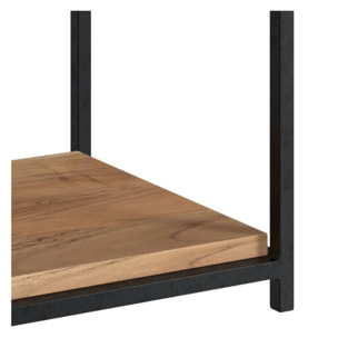 Table de chevet en bois d'acacia et métal, 1 tiroir et 1 étagère - Alabama