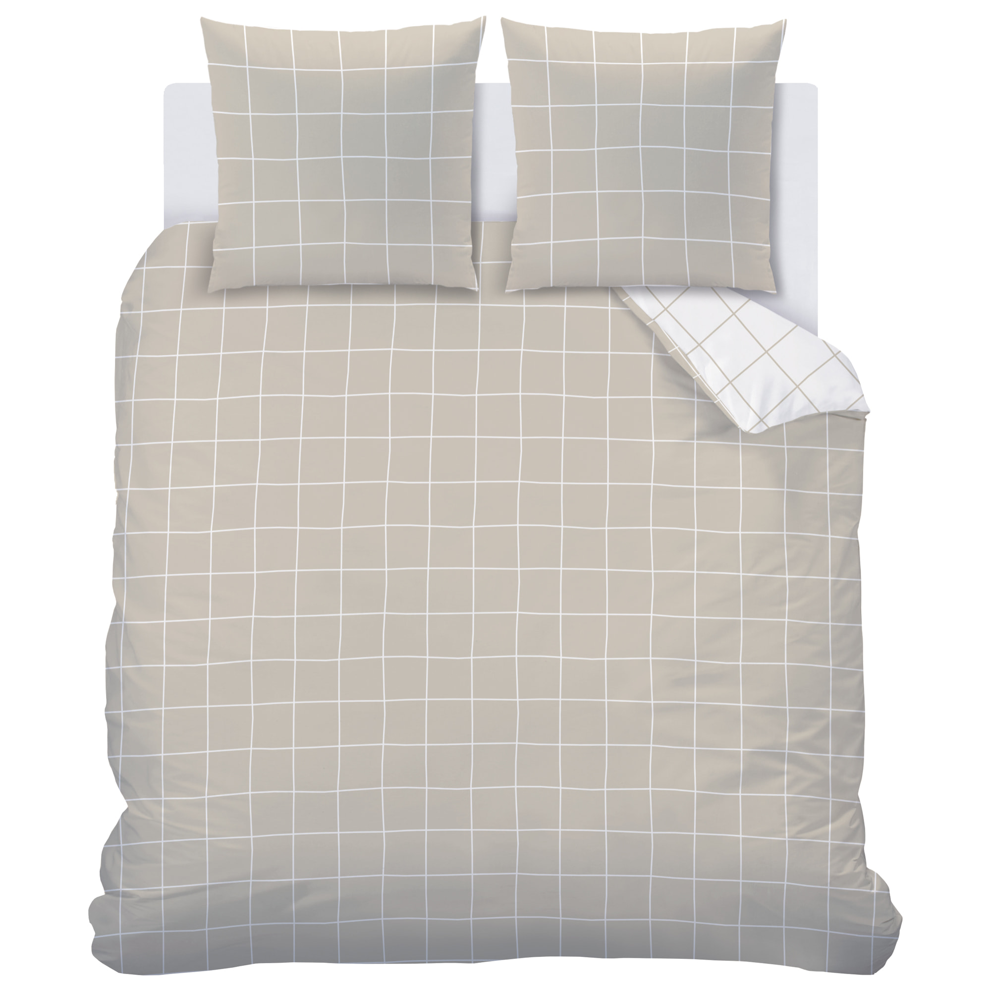 Parure de lit imprimée 100% coton, CHECKS